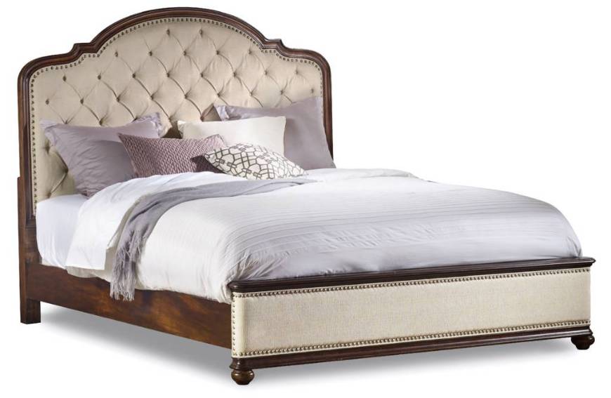 Picture of Queen Upholstered Bed w/Wood Rails       