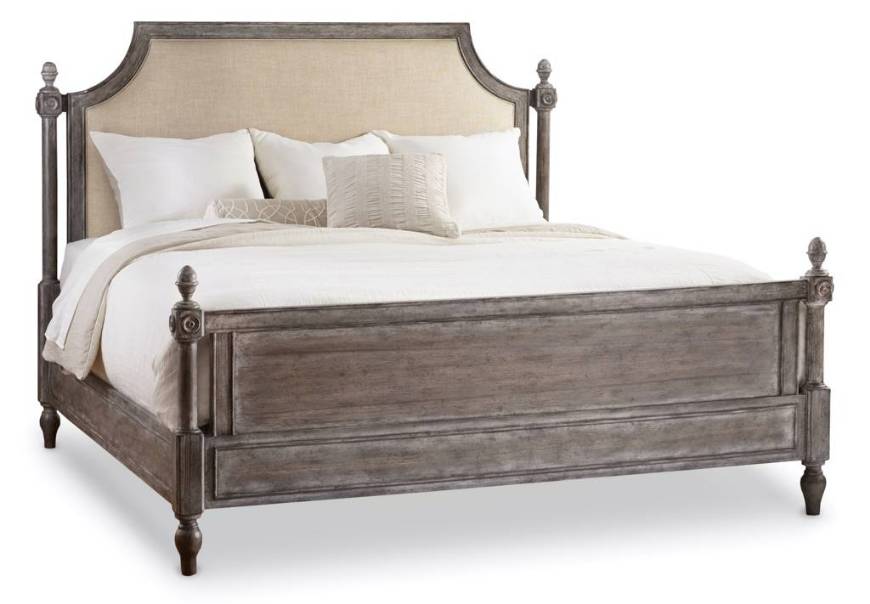 Picture of Queen Upholstered Poster Bed-Fabric        