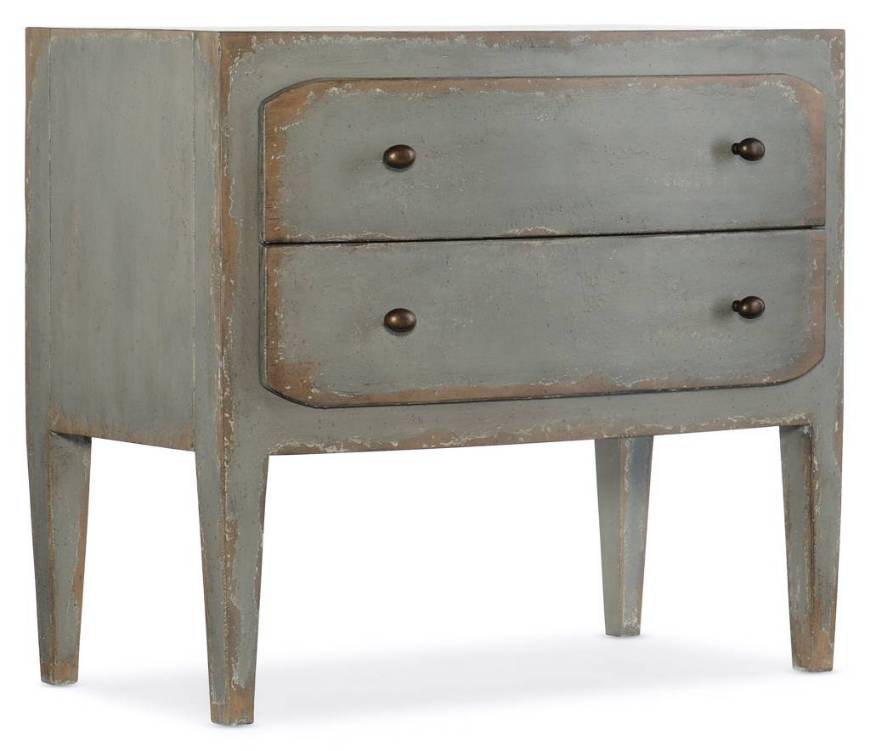 Picture of Two-Drawer Nightstand- Speckled Gray        
