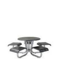 Picture of 42" ROUND PICNIC TABLE WITH 5 SEATS, SQUARE PATTERN