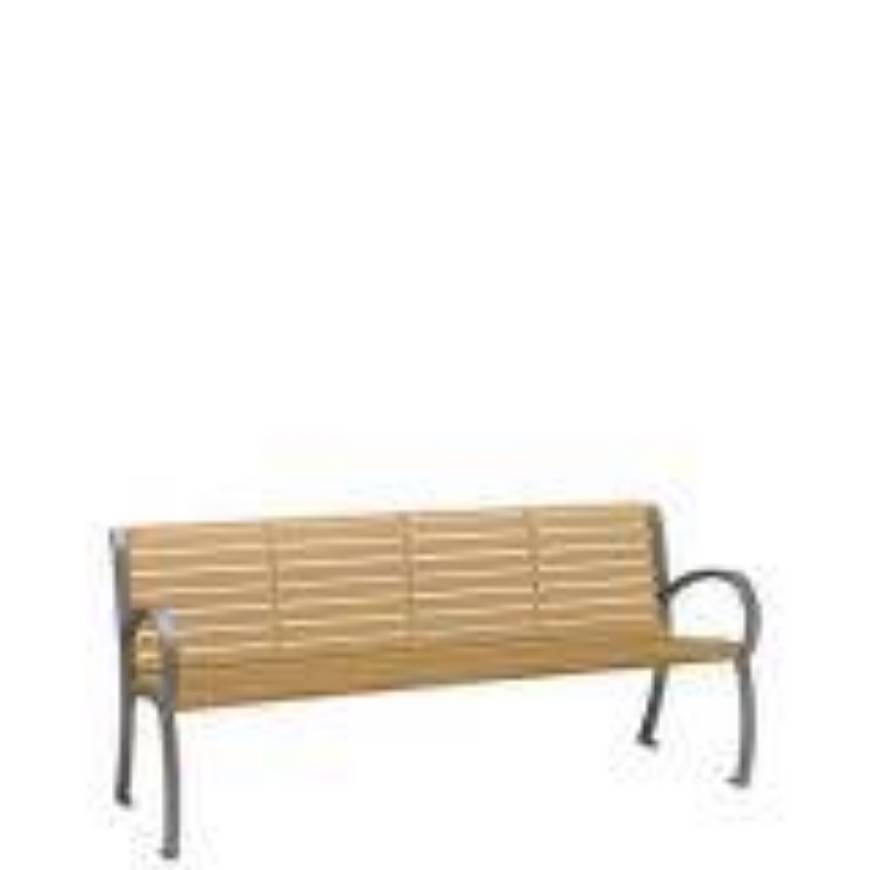 Picture of DISTRICT 6' BENCH WITH BACK AND ARMS, FAUX WOOD SLAT